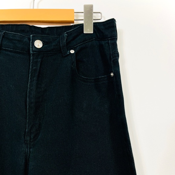 H&M Black Cotton Tweed Wide Leg Pants - Picture 3 of 3